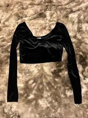 Mossimo Black Velvet Crop Top